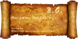 Marjanov Oszlár névjegykártya